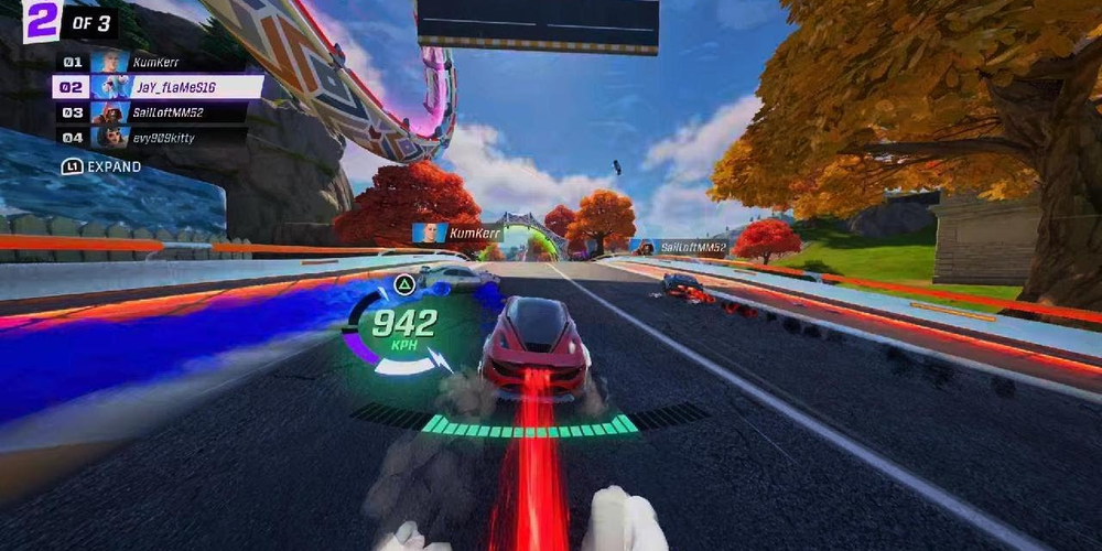Fortnite Rocket Racing game screen